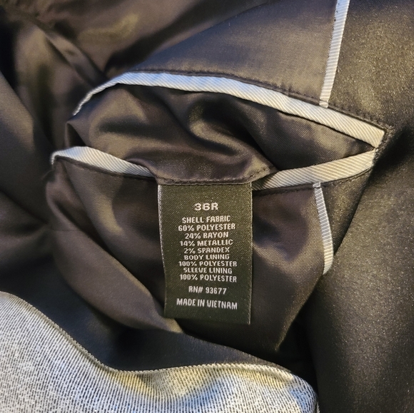 Dinner Jacket Blazer Silver metallic threads Formal NICE! Prom wedding cruise - Picture 5 of 5